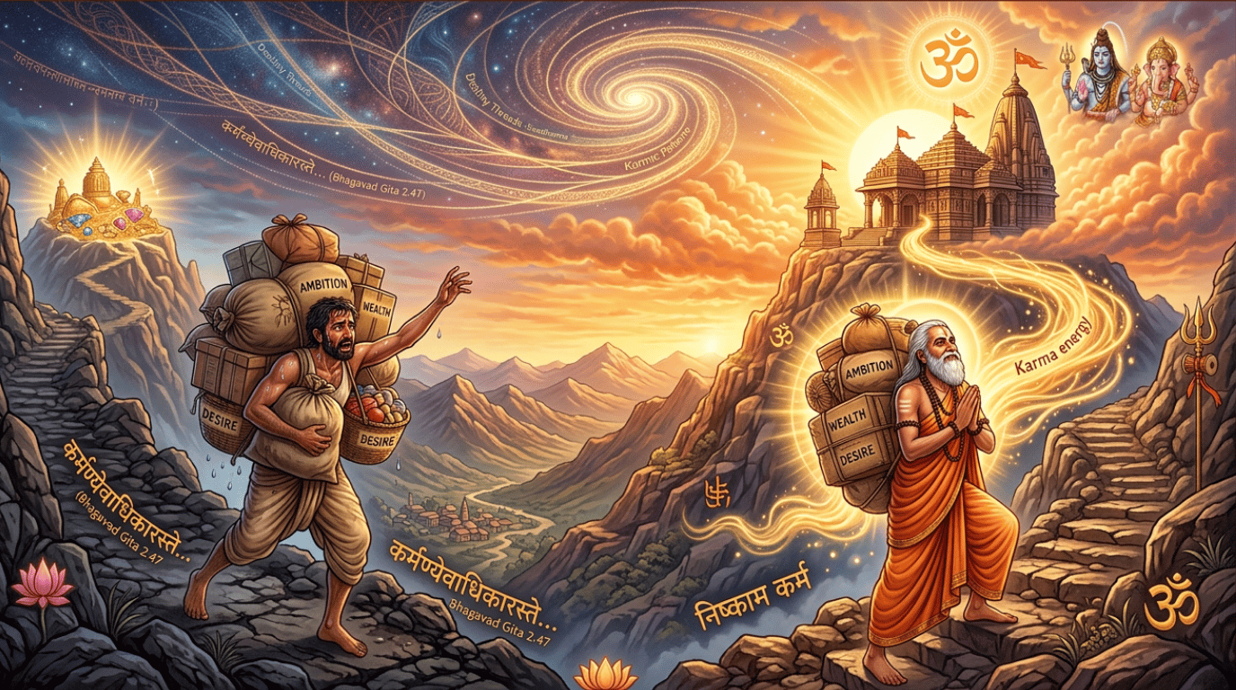 Ilustrasi bekerja dengan bhakti